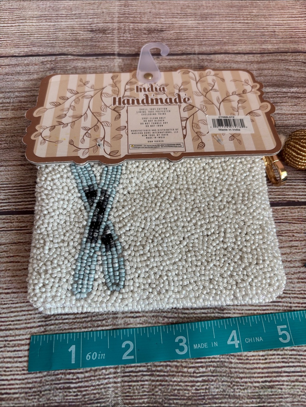 Handmade Beaded Key & Card Pouch - Picture 3 of 3